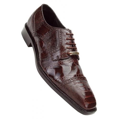 Belvedere "Lucca" Brown All-Over Genuine Ostrich Shoes